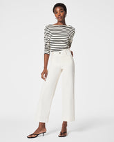 SPANXshape™ Original EveryWear Cropped Wide Leg Jeans with Patch Pockets | Ecru